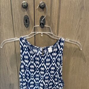 Old Navy Blue and White Sleeveless Women's Blouse